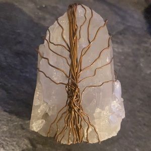 Clear Quartz With Copper Tree Design